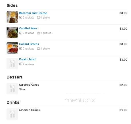 Momma's Soul Food - Raleigh, NC menu_pic