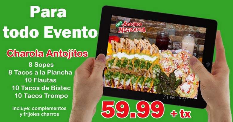 100% Antojitos Mexicanos - Harlingen, TX menu_pic