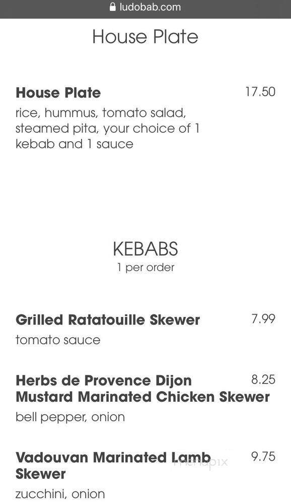 Ludobab - Los Angeles, CA menu_pic