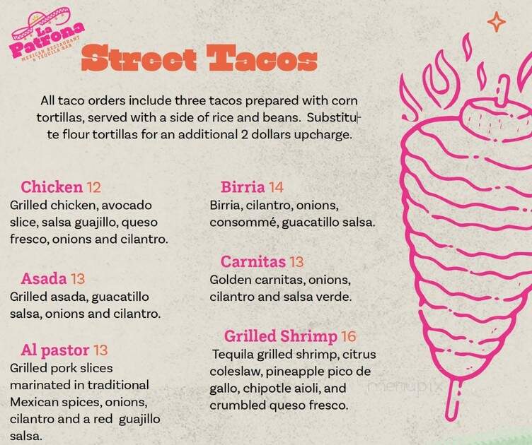 La Patrona Mexican Restaurant & Tequila Bar - Phoenixville, PA menu_pic