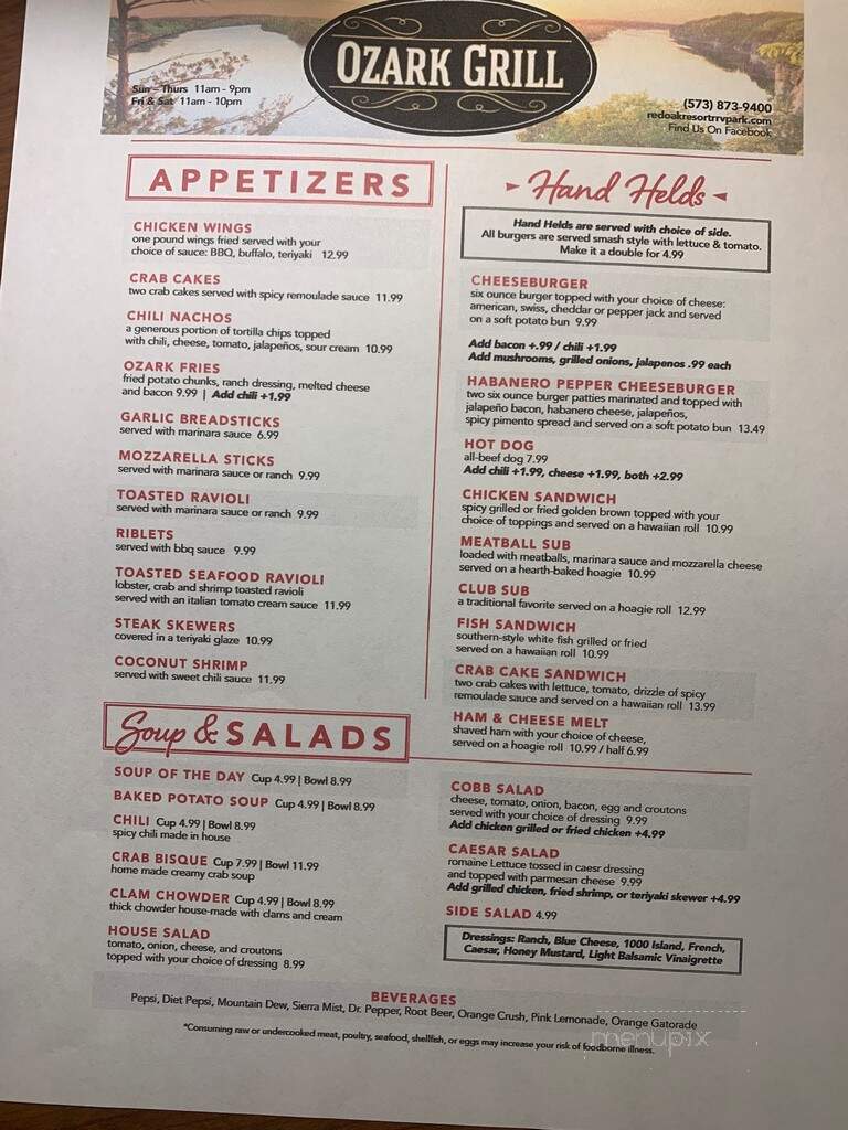 Ozark Grill - Camdenton, MO menu_pic