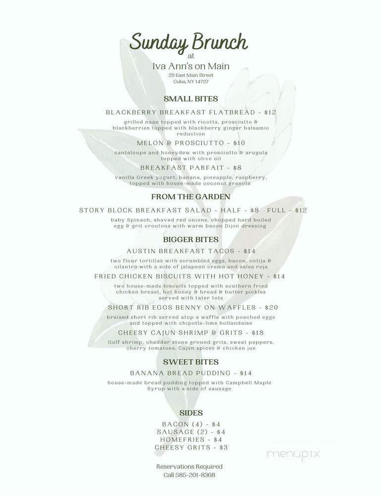 Iva Ann's - Cuba, NY menu_pic