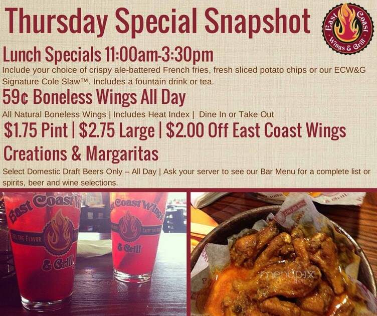 East Coast Wings + Grill - Florence, SC menu_pic