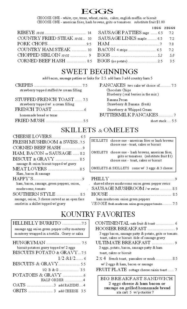 Happy Cooker - Elkhart, IN menu_pic