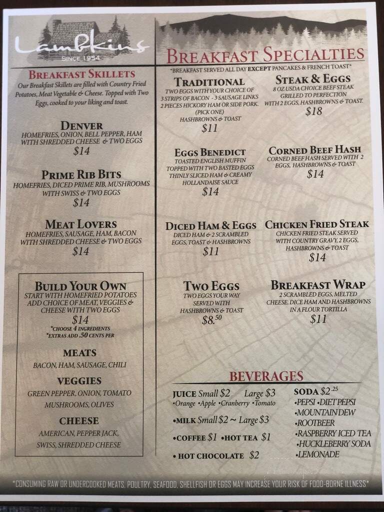 Lambkin's Restaurant - Lincoln, MT menu_pic