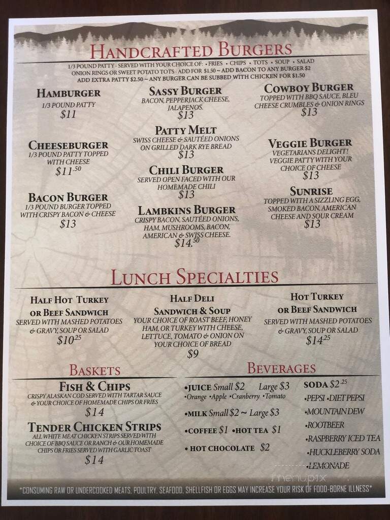 Lambkin's Restaurant - Lincoln, MT menu_pic