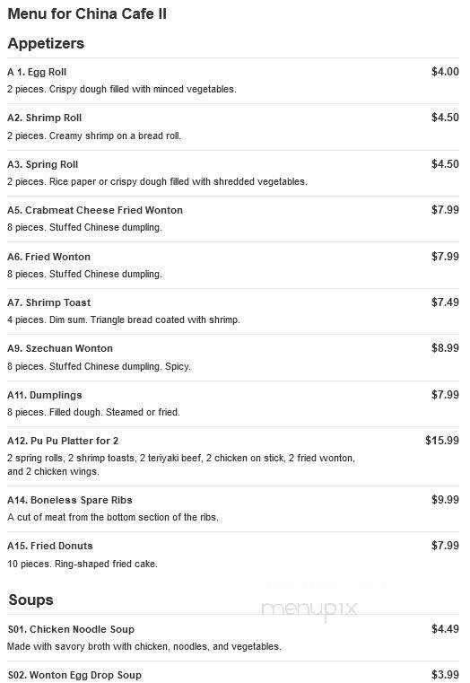 China Cafe II - California, MD menu_pic