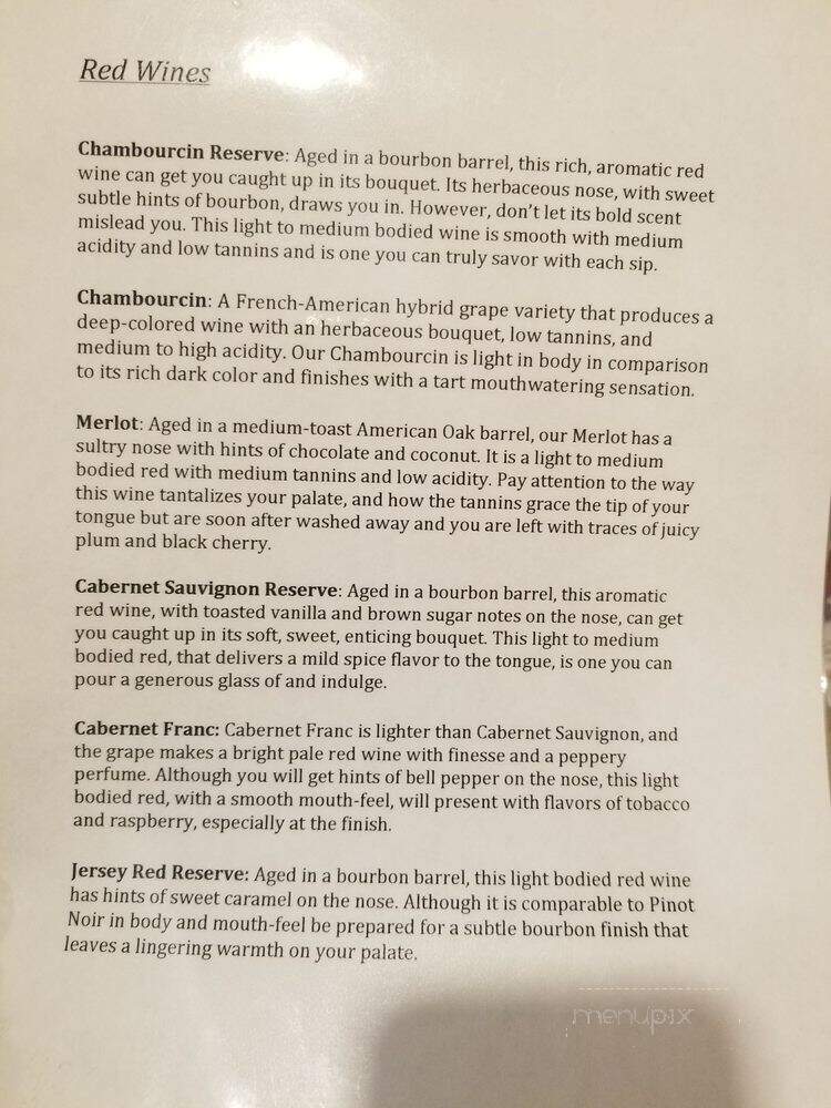Dimatteo Vineyards - Hammonton, NJ menu_pic