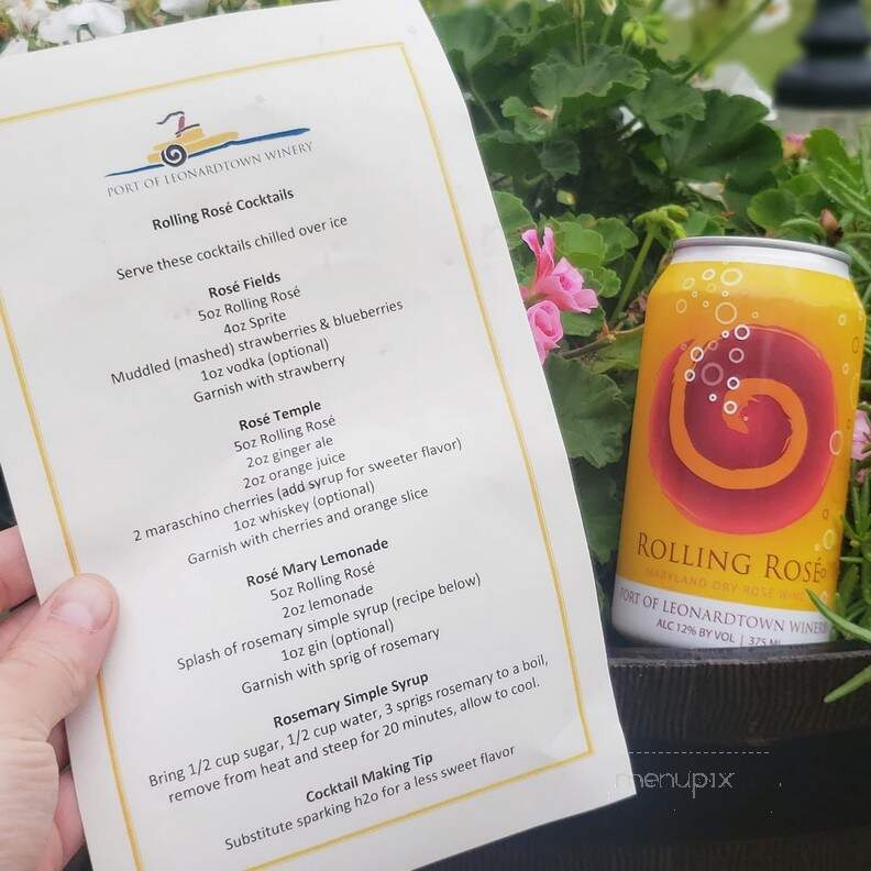 Port of Leonardtown Winery - Leonardtown, MD menu_pic