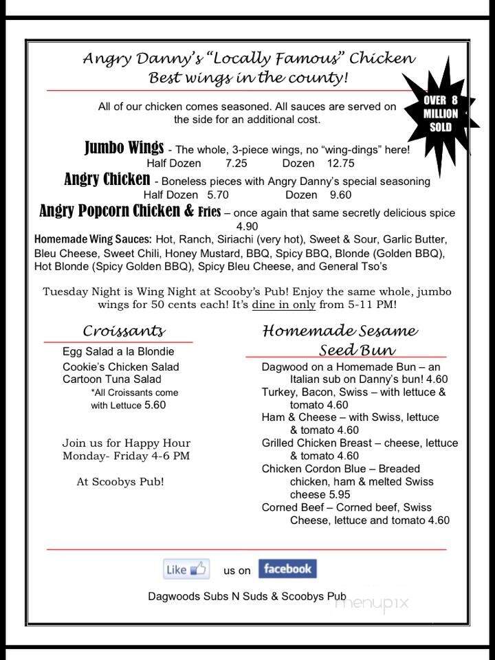 Scooby's Pub - Greensburg, PA menu_pic