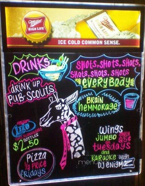 Scooby's Pub - Greensburg, PA menu_pic