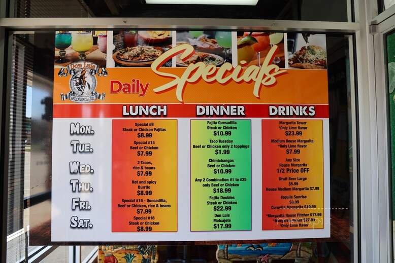 Don Luis Mexican Grill & Bar - Grand Haven, MI menu_pic