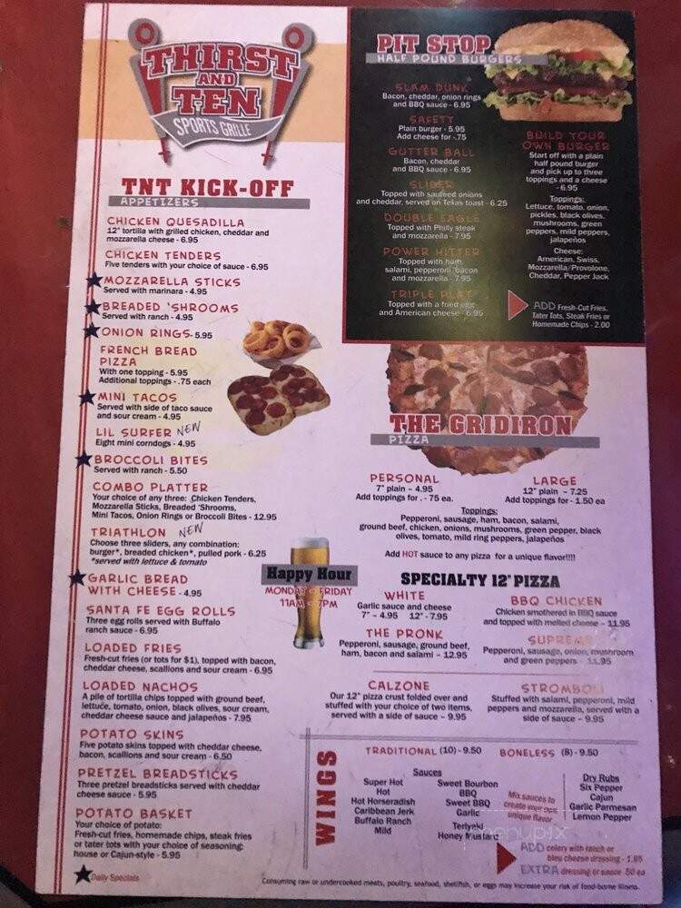 Thirst & Ten - Cleveland, OH menu_pic