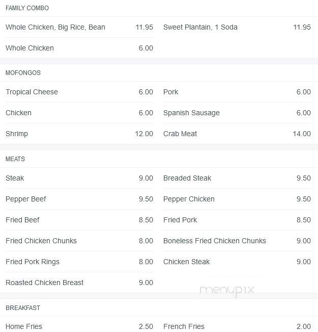 Yoly Restaurant - Bronx, NY menu_pic