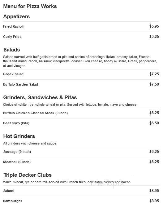 Pizza Works - Pittsfield, MA menu_pic