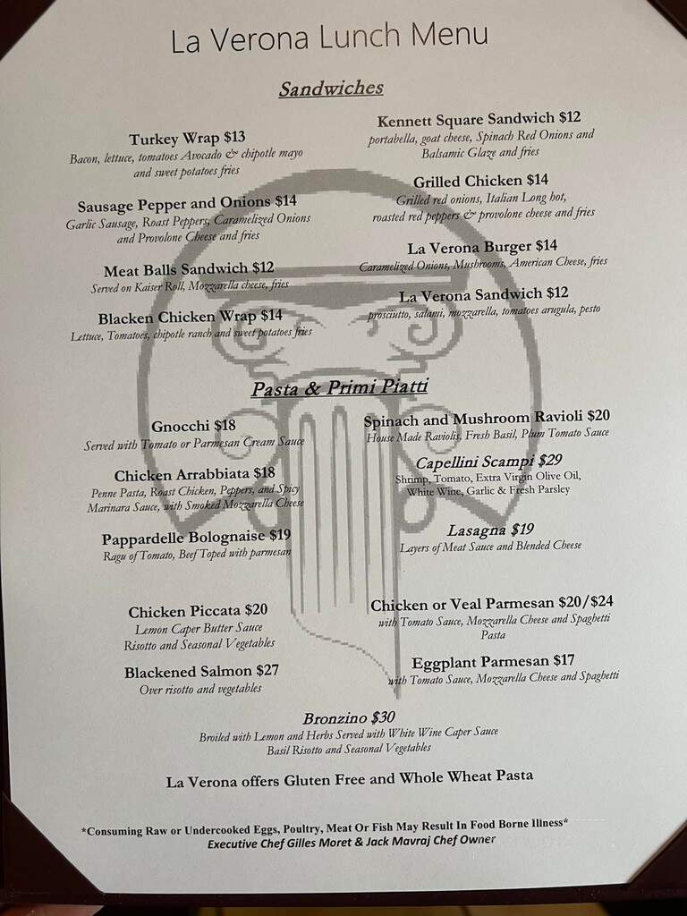 La Verona - Kennett Square, PA menu_pic