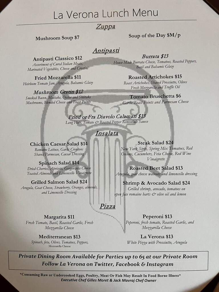 La Verona - Kennett Square, PA menu_pic