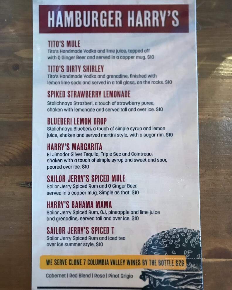 Hamburger Harry's - Edmonds, WA menu_pic