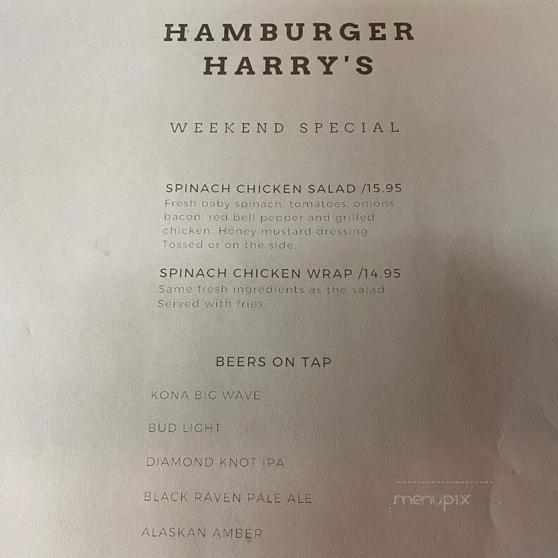 Hamburger Harry's - Edmonds, WA menu_pic