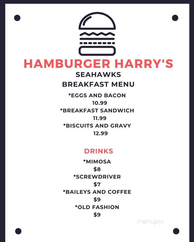 Hamburger Harry's - Edmonds, WA menu_pic