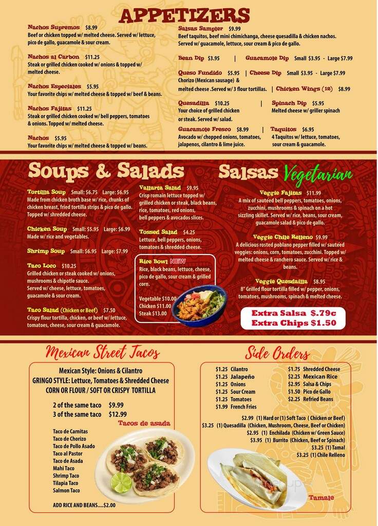 Salsas Mexican Restaurant - Palm Coast, FL menu_pic