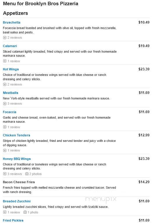 Brooklyn Brothers Pizza - Gainesville, VA menu_pic