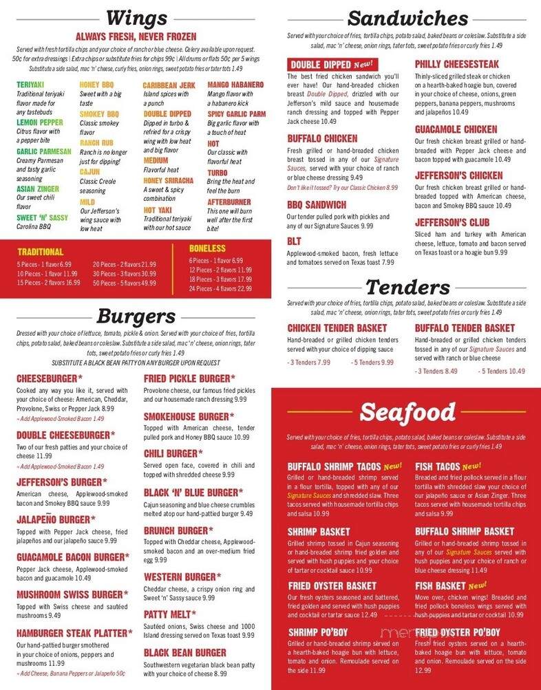 Jefferson's - Opelika, AL menu_pic