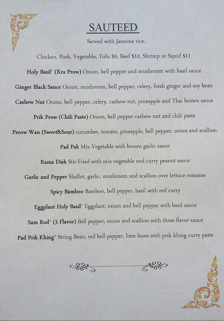 Thai On Main - Northampton, PA menu_pic