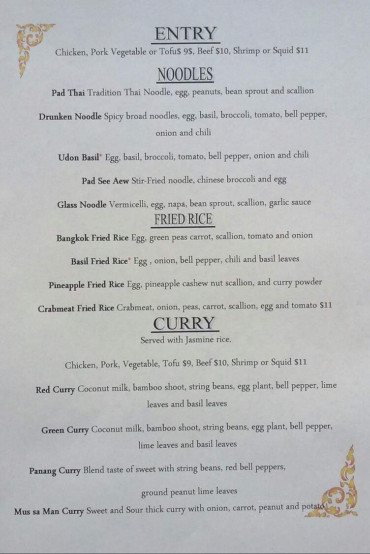 Thai On Main - Northampton, PA menu_pic