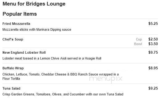 Bridges Lounge at the Radisson - Camp Hill, PA menu_pic
