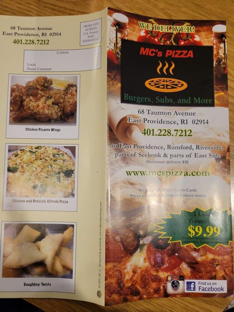 MC's Pizza LLC - East Providence, RI menu_pic