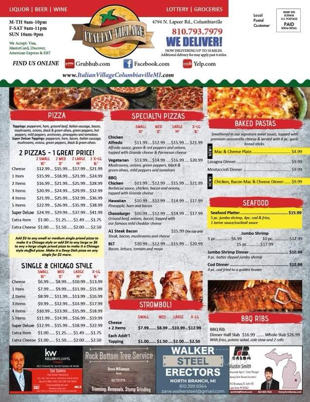 Italian Village Market - Columbiaville, MI menu_pic