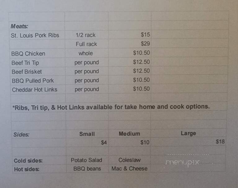 Hickory Hanks BBQ - Rio Linda, CA menu_pic