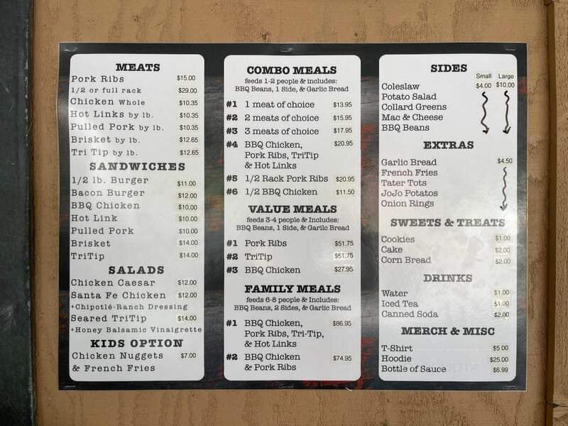 Hickory Hanks BBQ - Rio Linda, CA menu_pic
