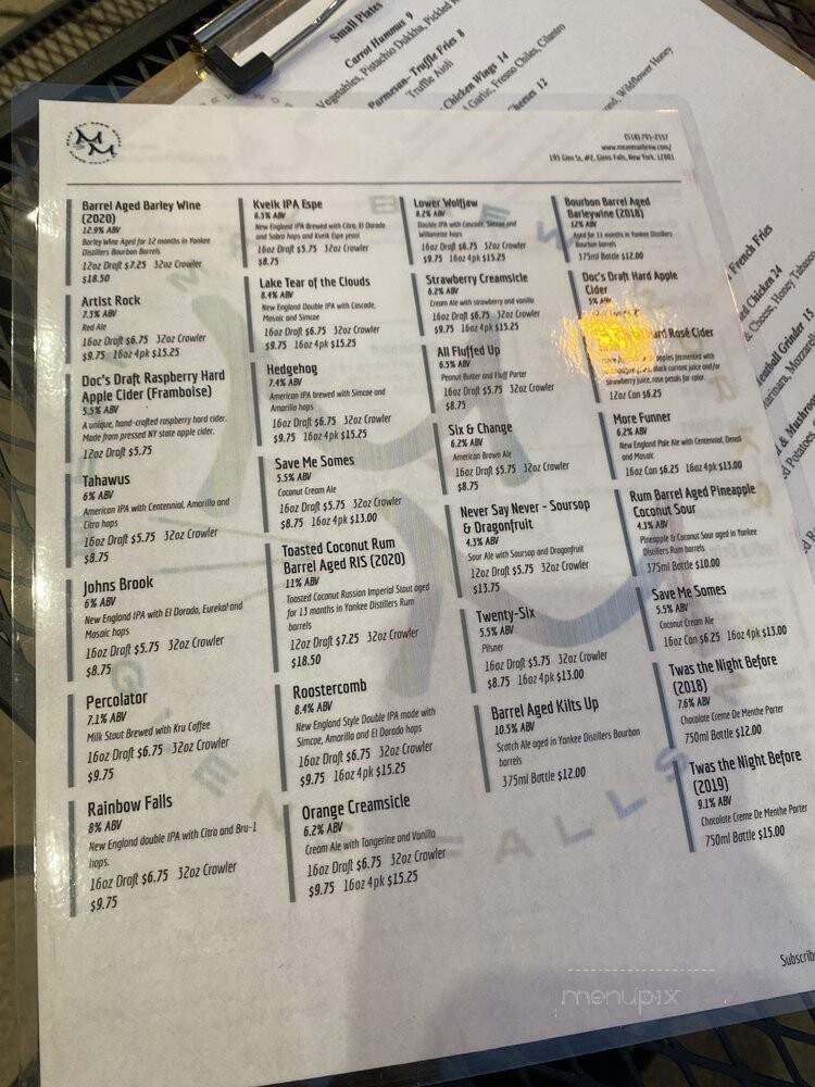 Mean Max Brew Works - Glens Falls, NY menu_pic