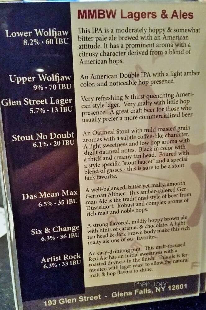 Mean Max Brew Works - Glens Falls, NY menu_pic