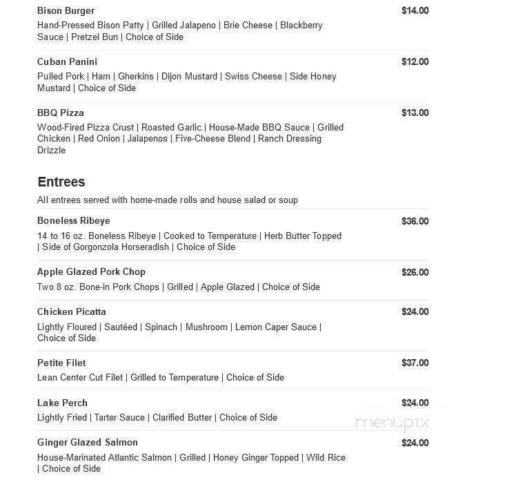River Rock Restaurant - Crown Point, IN menu_pic