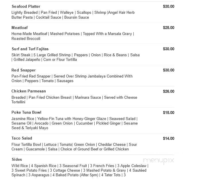 River Rock Restaurant - Crown Point, IN menu_pic