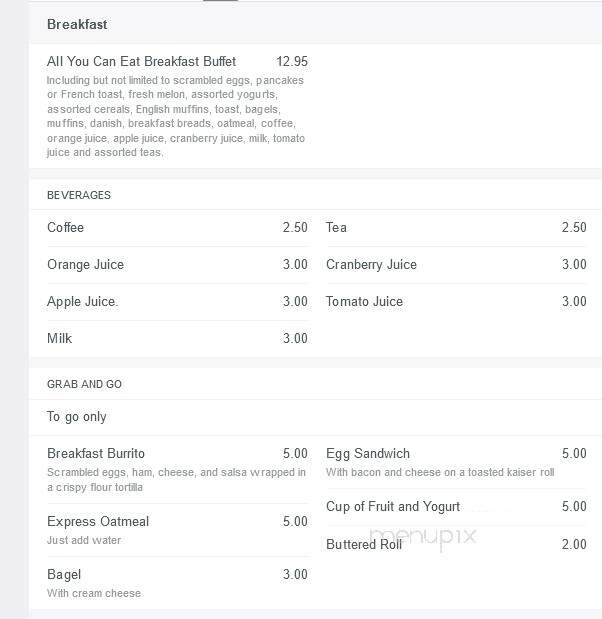 One West Restaurant & Lounge - Pittsfield, MA menu_pic
