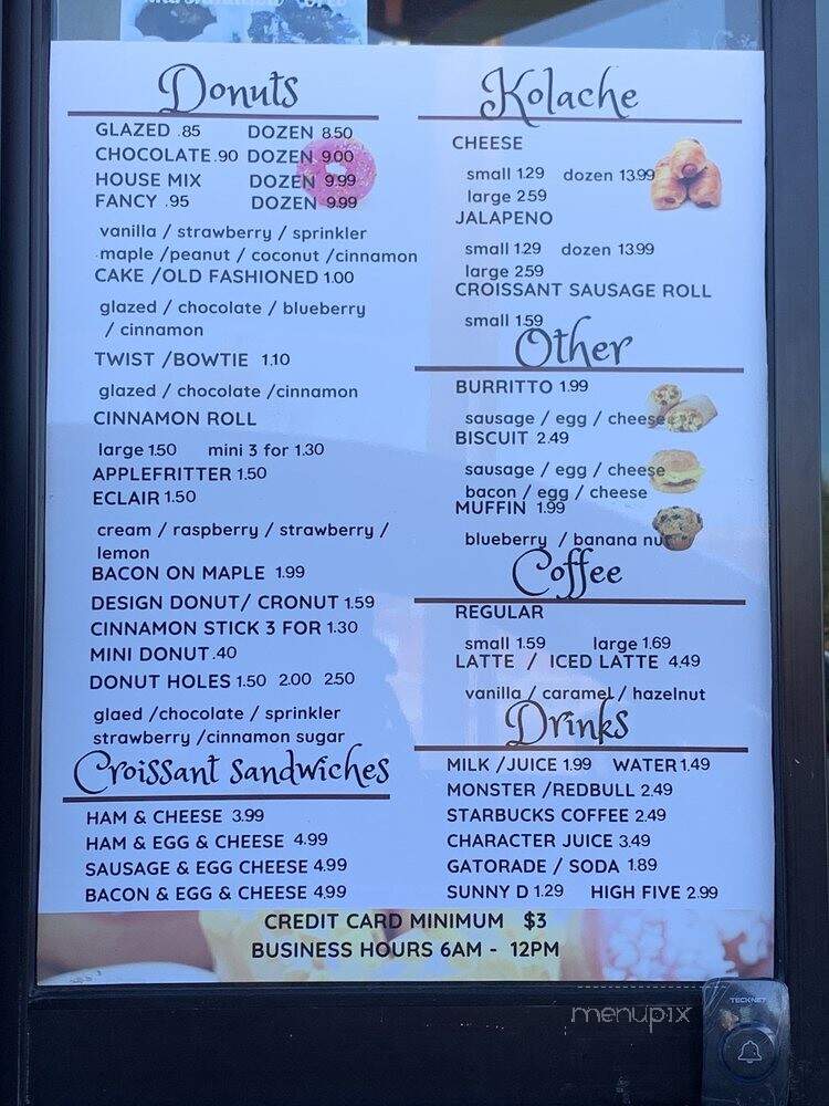 Rainbow Donuts - Wylie, TX menu_pic