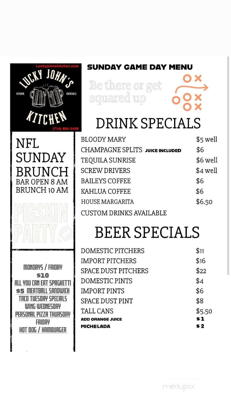 Lucky John's - Stanton, CA menu_pic