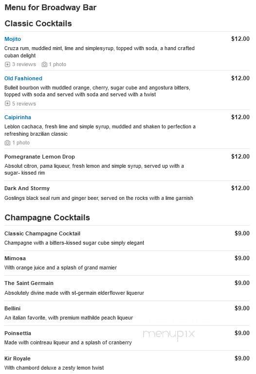 Broadway Bar - Los Angeles, CA menu_pic