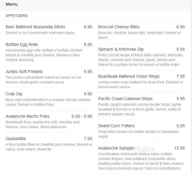 Shorty's Bar - Kutztown, PA menu_pic