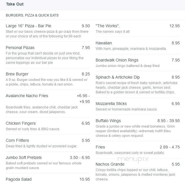 Shorty's Bar - Kutztown, PA menu_pic
