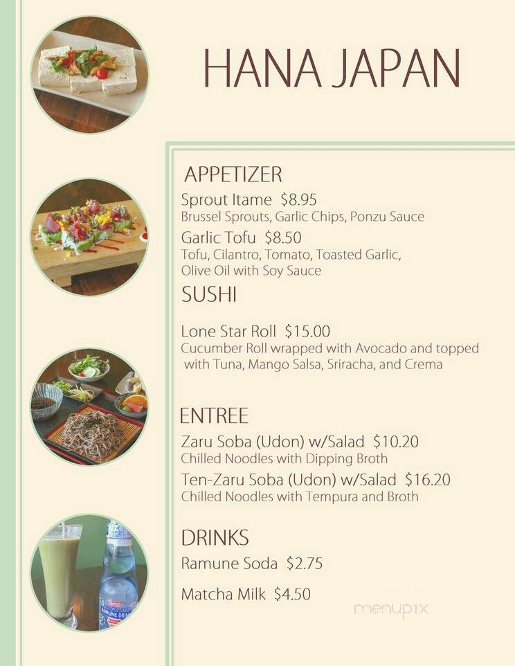 Hana Japan - Newburyport, MA menu_pic