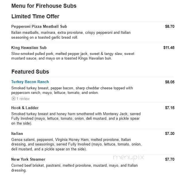 Firehouse Subs - Decatur, AL menu_pic