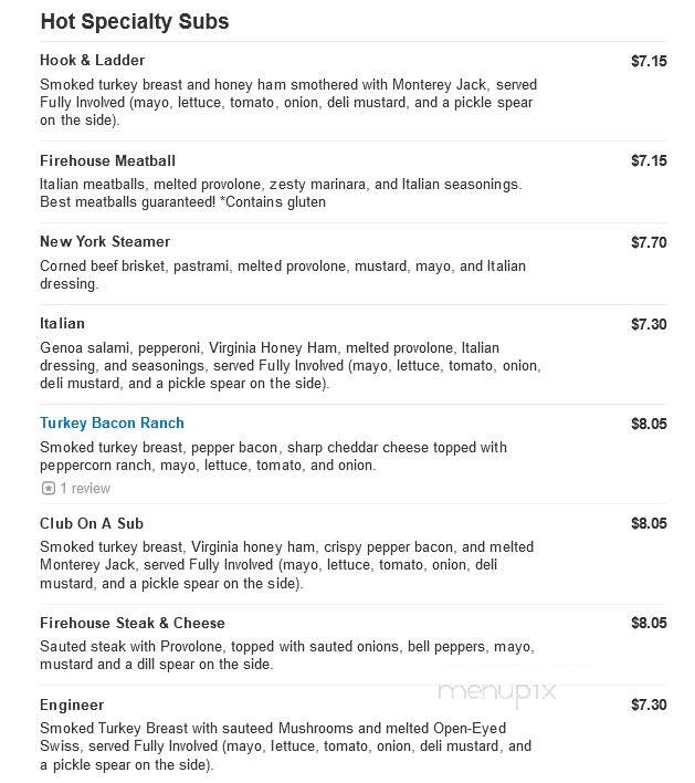 Firehouse Subs - Decatur, AL menu_pic