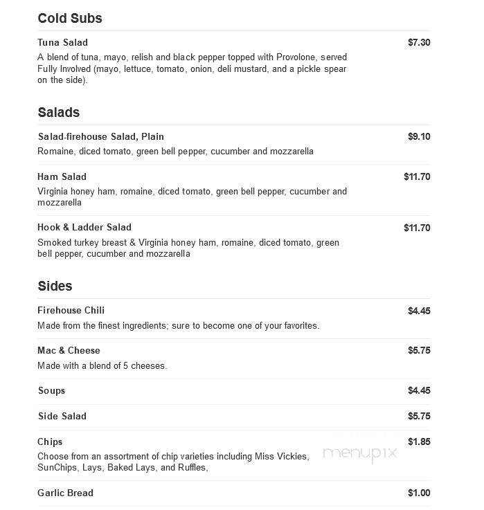Firehouse Subs - Decatur, AL menu_pic