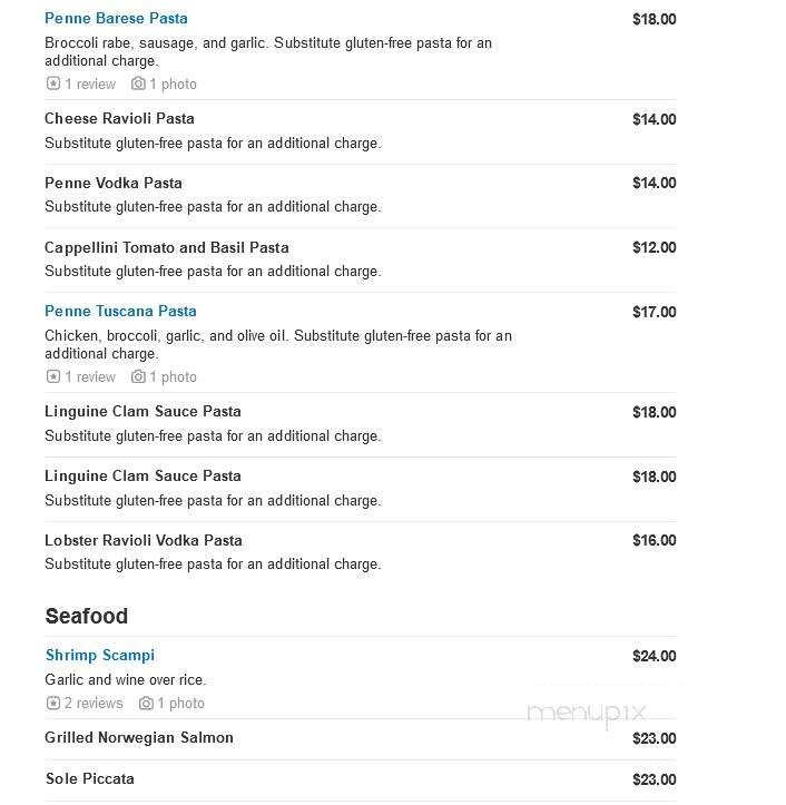 Armandos Tuscan Grill - Westwood, NJ menu_pic