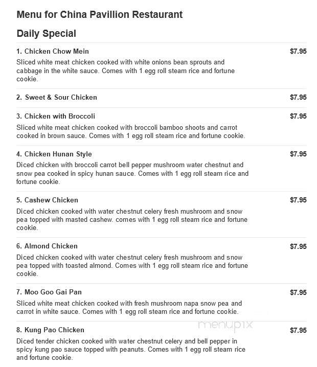 China Pavilion - Irving, TX menu_pic